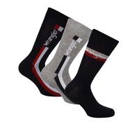 Wrangler Unisex Adult Socks (Pack of 3) - Blue/Black/Grey - Blue/Black/Grey - 5 UK-8 UK