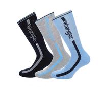 Wrangler Unisex Adult Sports Socks (Pack of 3) - Blue/Black/Grey - Blue/Black/Grey - 5 UK-8 UK