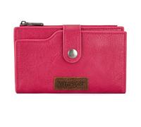 Wrangler Wallet for Women Bifold Card Holder with Zipper and ID Window, A-Hot Pink, Chic
