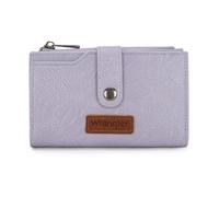 Wrangler Wallet for Women Bifold Card Holder with Zipper and ID Window, A-Purple, S