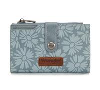 Wrangler Wallet for Women Bifold Card Holder with Zipper and ID Window, Sunflower-Jeans Blue