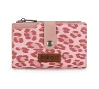 Wrangler - wallet for women with zipper and id window, Leopard-Pink Print