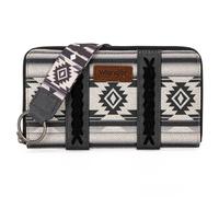 Wrangler Wallet Purse for Women Western Aztec Clutch Wristlet Wallet with Credit Card Holder, Black, One Size, Trendy