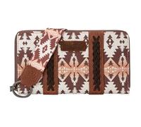 Wrangler Wallet Purse for Women Western Aztec Clutch Wristlet Wallet with Credit Card Holder, Light Coffee, Trendy