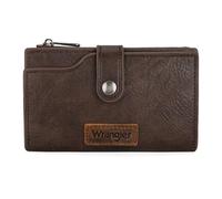 Wrangler Wallets for Women Slim Bifold Credit Card Holder, A-Coffee, Chic