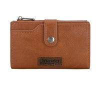 Wrangler Wallets for Women Slim Bifold Credit Card Holder, A-light Brown, Minimalist