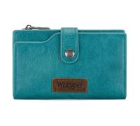 Wrangler Wallets for Women Slim Bifold Credit Card Holder, A-Turquoise, Chic