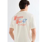 Wrangler Western Back Graphic T-Shirt, Off White, Size S, Men Off White