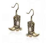 Wrangler Western Earrings Concho Dangling Retro Lightweight Jewelry for Women Cowgirl, Copper, sythetic turquoise