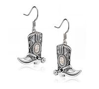 Wrangler Western Earrings Concho Dangling Retro Lightweight Jewelry for Women Cowgirl, Copper, sythetic turquoise