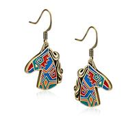 Wrangler Western Earrings Concho Dangling Retro Lightweight Jewelry for Women Cowgirl, Copper, sythetic turquoise
