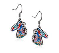 Wrangler Western Earrings Concho Dangling Retro Lightweight Jewelry for Women Cowgirl, Copper, sythetic turquoise