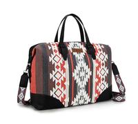 Wrangler Western Travel Weekender Bag Designer Aztec Duffel Bags for Women, Black