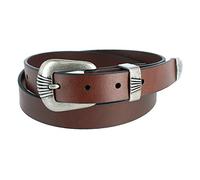 Wrangler Women's 3 Piece Belt with Veg Tanned Leather, Medium, Brown