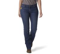 Wrangler Women's 5 Pocket Boot Cut Jean Work Utility Pants, Light Stone, 12W x 32L