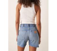Wrangler Womens 5inch cowboy denim short in light blue - Sky Blue - Size 27 (Waist)