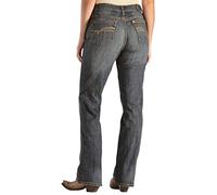 Wrangler Women's Aura Instantly Slimming Mid Rise Boot Cut jeans, Autumn Gold, 14 Short UK