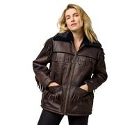 Wrangler Fringe Relaxed Fit Jacket Brown M Women