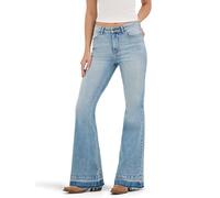 Wrangler Women's High Waisted Fierce Flare Jean, Oasis, 14-32