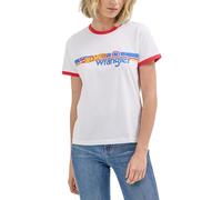 Wrangler Women's Logo Ringer Tee, White, M