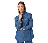 Wrangler Women's Loose Shirt, Dark Wash, L