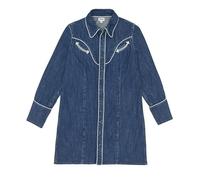 Wrangler Women's Piped Shirt Dress Casual, Blue Reverie, XL