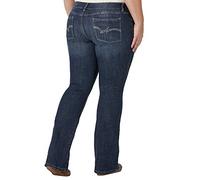 Wrangler Women's Plus Mid Rise Straight Jean, Dark Blue, 20
