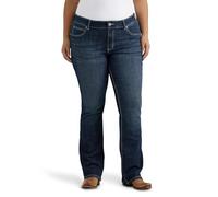 Wrangler Women's Plus Mid Rise Straight Jean, Dark Blue, 26W x 34L