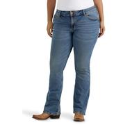 Wrangler Women's Plus Retro Mae Rise Stretch Boot Cut Jean, mid-Blue, 20 x 30L