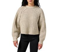 Wrangler Women's Puff Sleeve Sweater, Oatmeal, L