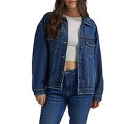 Wrangler Women's Relaxed Fit Girlfriend Denim Jacket, Daffodil, XXL