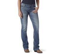 Wrangler Women's Retro Mae Mid Rise Stretch Boot Cut Jean, Deadwood, 9W x 34L