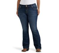 Wrangler Women's Plus Retro Mae Mid Rise Stretch Boot Cut Jean, Dark Blue, 18W x 30L