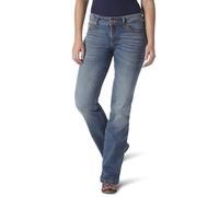 Wrangler Women's Retro Mid Rise Boot Cut Jean, Dark Blue, 11W x 32L