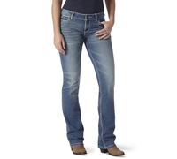 Wrangler Women's Retro Mid Rise Boot Cut Jean, Dark Blue, 9W x 32L