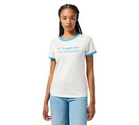 Wrangler Women's Ringer Tee T-Shirt, Vintage White, Large