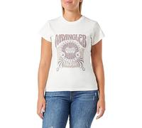 Wrangler Women's Shrunken Band TEE T-Shirt, Worn White, XS
