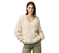Wrangler Women's V Neck Cable Knit Sweater, Ivory, XL