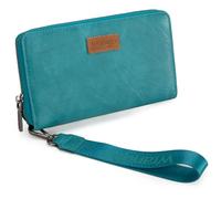 Wrangler Womens Wallet Wristlet Long Credit Card Holder Designer Clutch Large Capacity Wallet for Women Ladies Female, A-turquoise