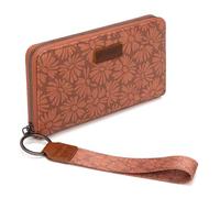 Wrangler Womens Wallet Wristlet Long Purse Clutch Large Capacity, Solid Daisy-Brown, Western
