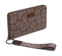 Wrangler Womens Wallet Wristlet Long Purse Clutch Large Capacity, Solid Daisy-Coffee, Western