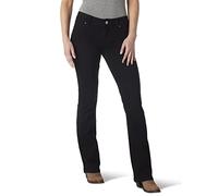 Wrangler Women's Western Mid Rise Stretch Boot Cut Jean, Black, 11W / 34L