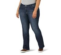 Wrangler Women's Western Mid Rise Stretch Boot Cut Jean, Dark Blue, 18