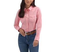 Wrangler Women's Western Women's Retro Button-Down Shirt, Pink, 3XL