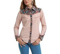 Wrangler Womens X Lainey Wilson Prairie Print Western Snap Shirt, Prairie Print, S