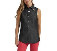 Wrangler Women's X Lainey Wilson Western Snap Front Sleeveless Shirt, Black, XL
