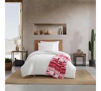Wrangler Wrinkle-Resistant 6 Piece Bed, Soft & Smooth w/Matching Sheet Set and Throw Blanket, Lightweight for All-Season Comfort, Sedona Geometric White, Twin