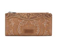 Wrangler Wristlet Wallets Western Wallet for Women Floral Tooled Womens Wallet Boot Stitch Purses, B-boot-khaki
