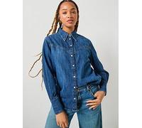 Wrangler Yoke Denim Regular Fit Long Sleeve Shirt Blue S Women