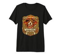 Wranglin' Wild West Beagle Cowboy Dog Premium T-Shirt